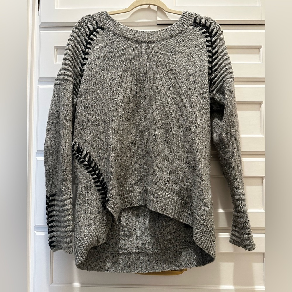 Gray stitched sweater